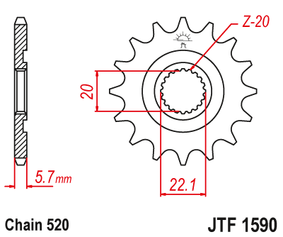 Звезда Ведущая Jtf1590-14Sc