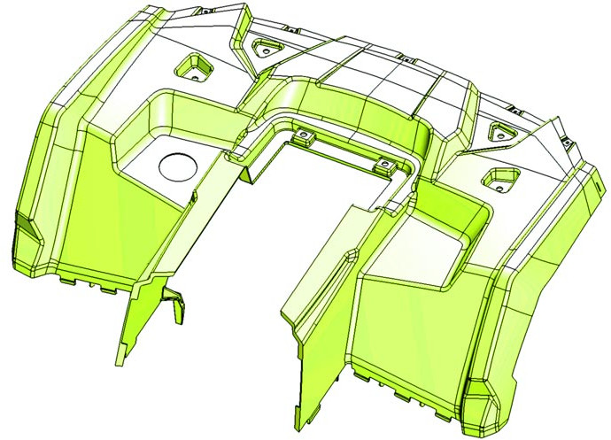 Панель Облицовочная Кузова Верхняя Задняя (Серый), Пластик
