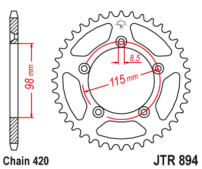Звезда Ведомая Jtr894-50