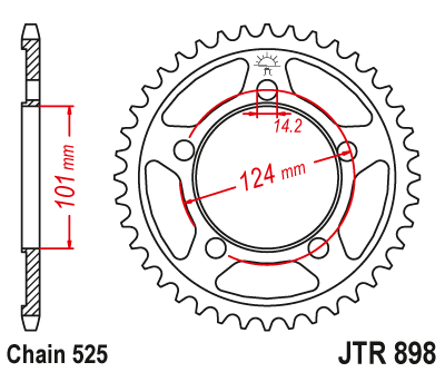 Звезда Ведомая Jtr898-37
